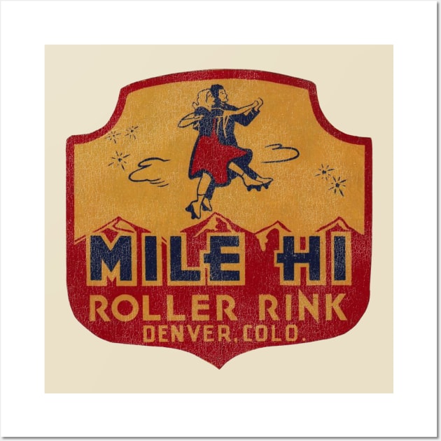 Mile Hi Roller Rink Vintage Defunct Skating Club Wall Art by darklordpug